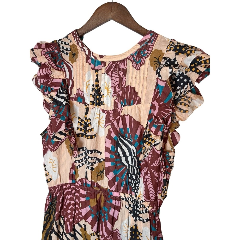 Scotch & Soda Dress Women Medium Maxi Floral Ruched Tier Flare Core Cruise - Picture 5 of 9